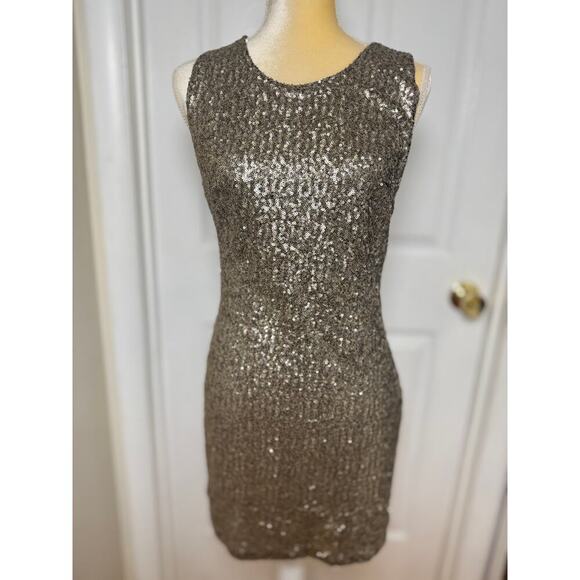 Lovers + Friends Black Gold Sequin Mini Dress (Approx. Size M) - Picture 2 of 11
